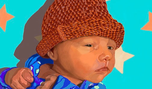 Elliot - newborn digital painting