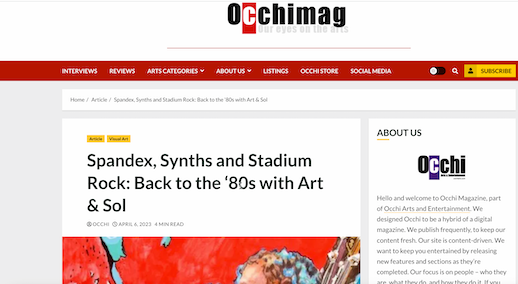Occhi Magazine Preview of Spandex, Synths and Stadium Rock