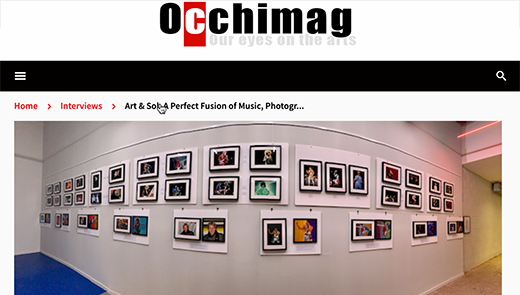 Occhi Magazine interview about artistic collaboration with rock photographer