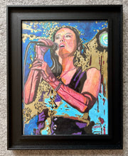 Load image into Gallery viewer, Leah Weller at the Half Moon Putney mixed media on paper by Stella Tooth framed
