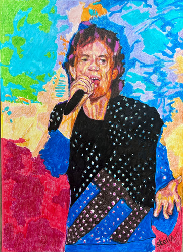 Mick Jagger Rolling Stones mixed media portrait by Stella Tooth