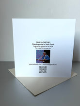 Load image into Gallery viewer, Greetings card back of former Beatle Paul McCartney printed from digital portrait by Stella Tooth artist
