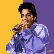 Load image into Gallery viewer, Digital painting of musician Prince by Stella Tooth artist.
