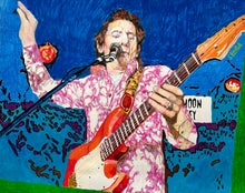 Load image into Gallery viewer, Mixed media portrait of Ronnie Wood at Half Moon Putney by Stella Tooth
