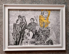 Load image into Gallery viewer, The escapologist Covent Garden drawing on paper framed by Stella Tooth artist
