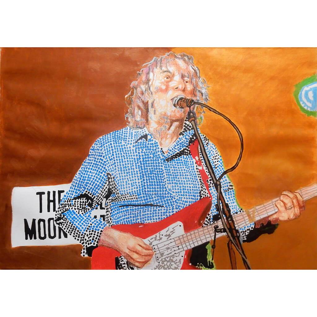 Albert Lee at the Half Moon Putney mixed media on painting artwork by Stella Tooth