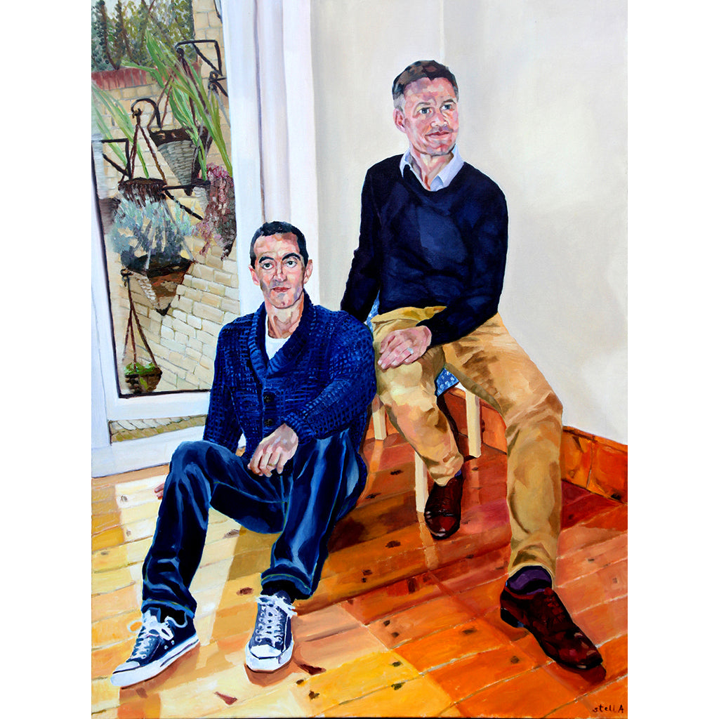 Alexis Mavrikakis and Robert Nisbet commission oil on canvas artwork by Stella Tooth
