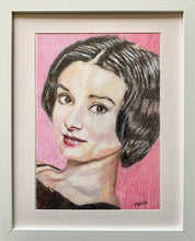 Load image into Gallery viewer, Audrey Hepburn mixed media on paper by Stella Tooth
