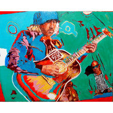 Load image into Gallery viewer, Badly Drawn Boy and Guy Davis acrylic on cradled gesso panel  by Stella Tooth
