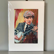 Load image into Gallery viewer, Fine art print reproduction of original mixed media artwork by Stella Tooth of Thomas Spats Langham Bob Kerr&#39;s Whoopee Band

