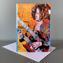 Load image into Gallery viewer, Fine art greetings card of Boot-Led-Zeppelin&#39;s &#39;JImmy Page&#39; by Stella Tooth  music art
