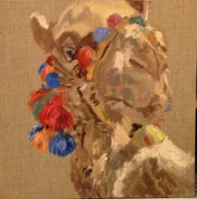 Load image into Gallery viewer, Camel oil painting on canvas by Stella Tooth animal art
