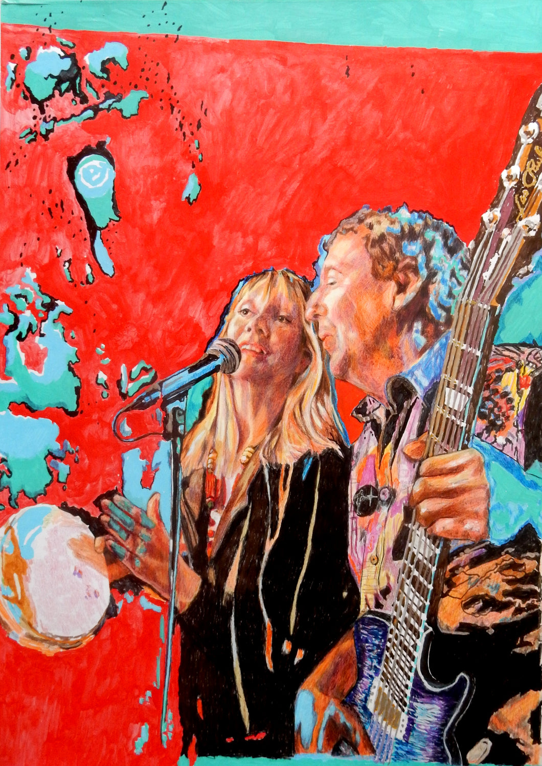 Rock experience drawing by Stella Tooth portrait artist specialising in musicians