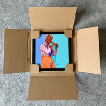 Load image into Gallery viewer, David Bowie digital painting by Stella Tooth artist inspired by photo by Sol N&#39;jie packaged

