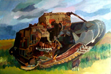 Load image into Gallery viewer, Original oil painting of Deborah WWI tank by Stella Tooth artist.
