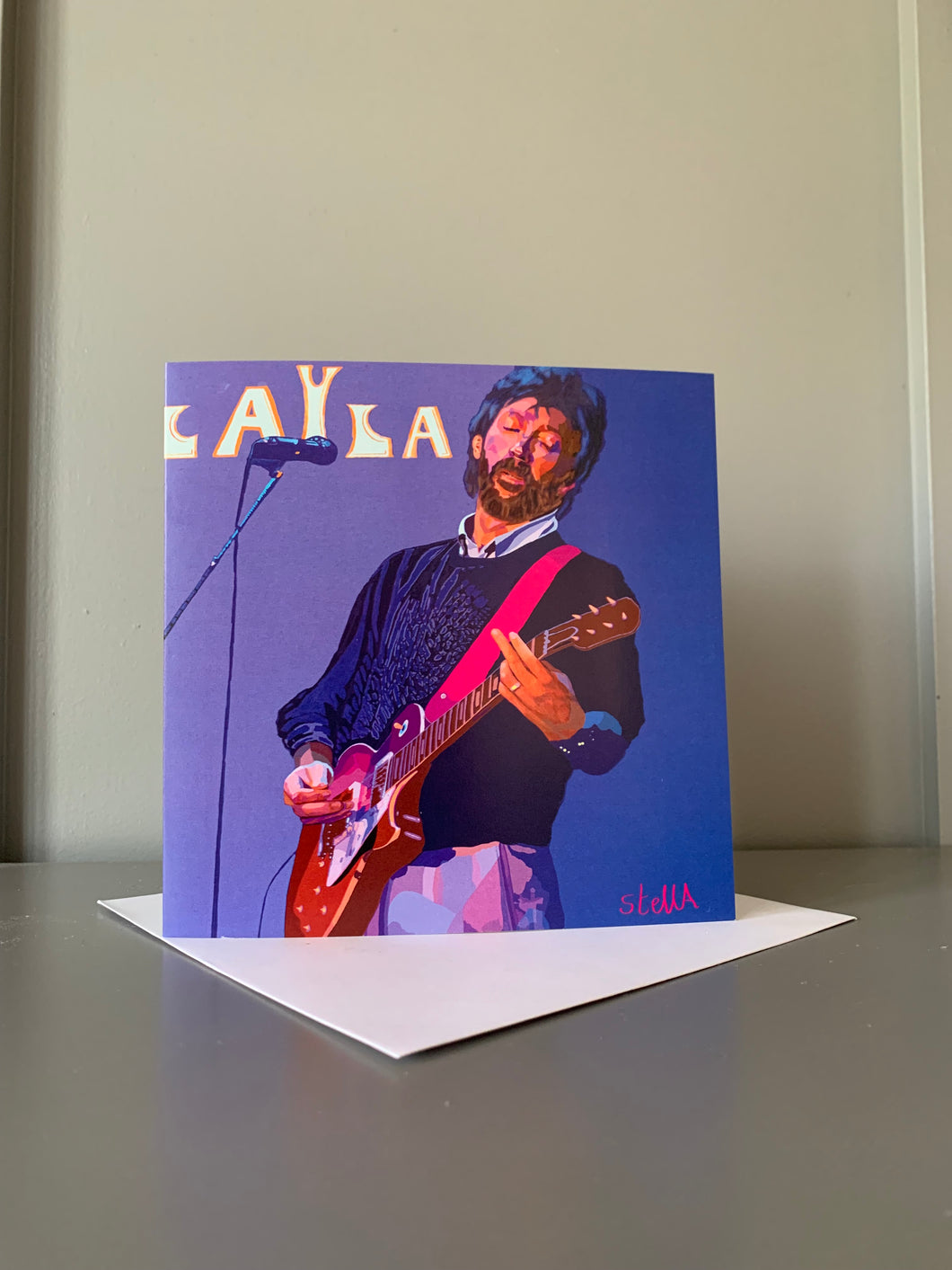 Eric Clapton fine art greetings card based on digital painting by Stella Tooth artist