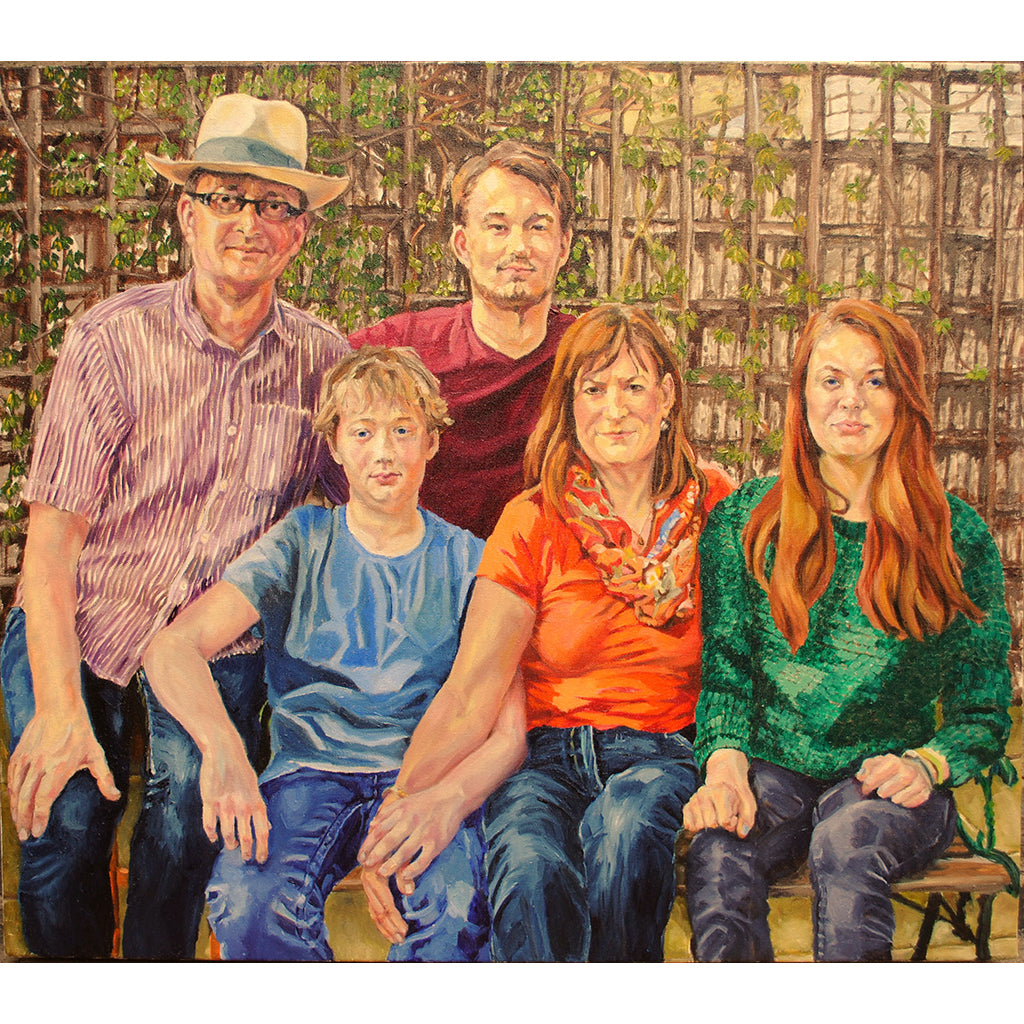 Family portrait commission oil on canvas by Stella Tooth