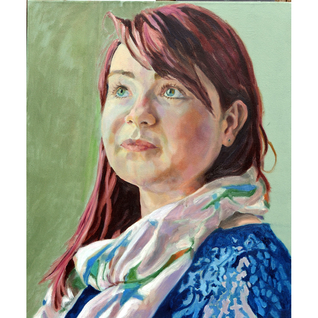 Florence Gibson oil on canvas portrait artwork by Stella Tooth