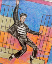 Load image into Gallery viewer, Jailhouse Rock oil on canvas painting of singer Elvis Presley by Stella Tooth
