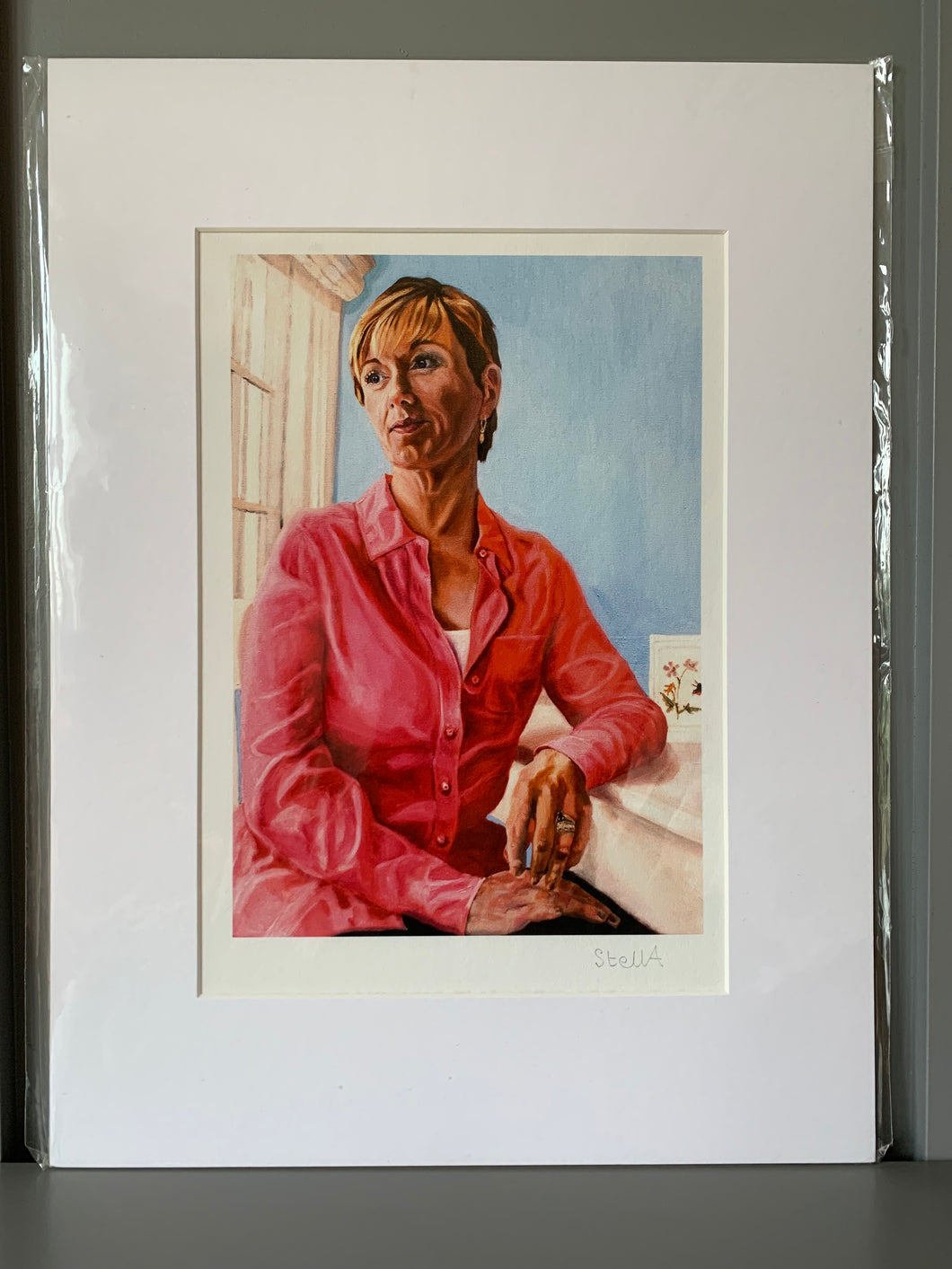 Fine art print reproduction of original oil painting of Julie Etchingham of ITV News at 10 by Stella Tooth portrait artist