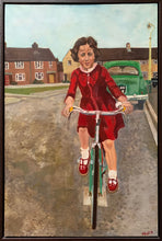Load image into Gallery viewer, My first bike ride oil on canvas artwork by Stella Tooth
