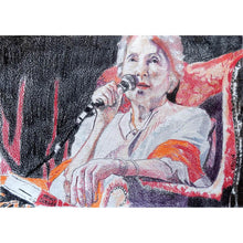 Load image into Gallery viewer, Peggy Seeger musician and singer performing at the Half Moon Putney original drawing on paper artwork by Stella Tooth
