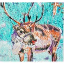 Load image into Gallery viewer, Rudolph the red nosed reindeer pencil on paper artwork by Stella Tooth
