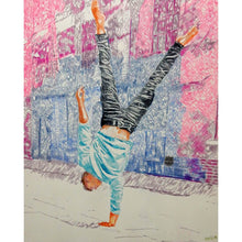 Load image into Gallery viewer, Jonathan Last street performer South Bank London acrobat portrait drawing original artwork by Stella Tooth artist

