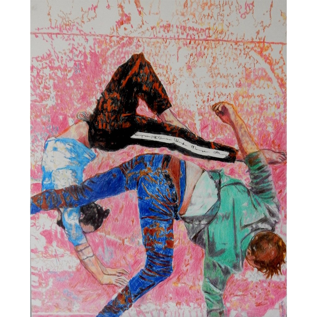 Aerial Ballet South Bank acrobat portrait drawing