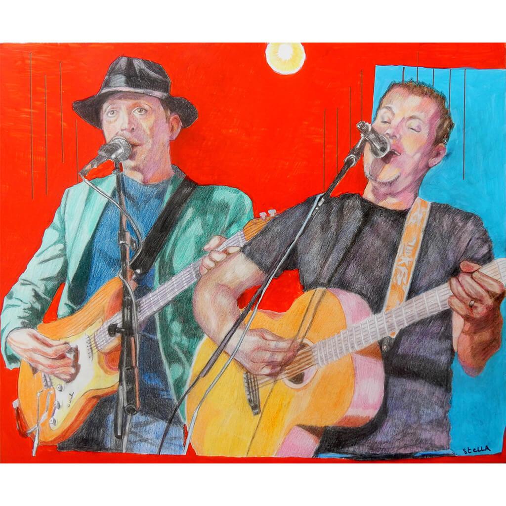 Dodgy Half Moon Putney musician portrait drawing
