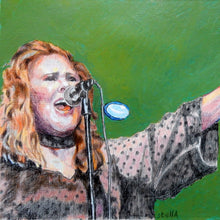 Load image into Gallery viewer, T’pau Carol Decker mixed media on paper artwork by Stella Tooth
