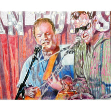 Load image into Gallery viewer, The Phantoms at the Half Moon Putney pencil drawing of musicians by performer artist Stella Tooth
