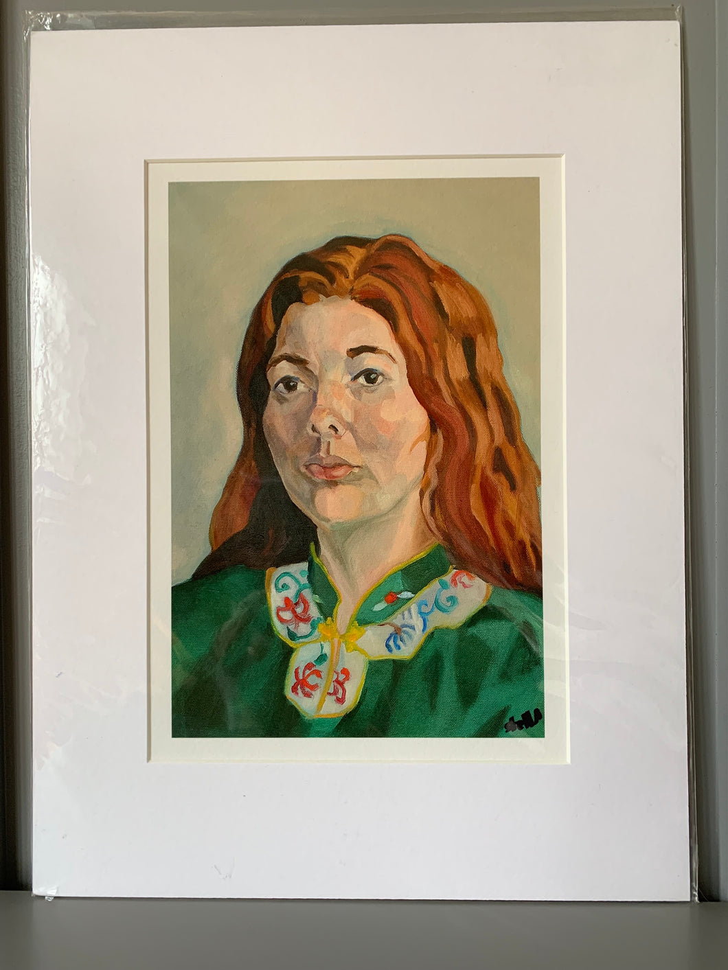 Fine art print reproducing original oil painting of The Chinese Silk Top by Stella Tooth portrait artist