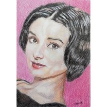 Load image into Gallery viewer, ‘The best thing to hold Audrey Hepburn mixed media on paper by Stella Tooth
