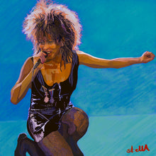 Load image into Gallery viewer, Tina Turner digital painting by Stella Tooth inspired by photo by Sol N&#39;Jie 
