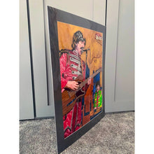 Load image into Gallery viewer, Ultimate Beatles at the Half Moon Putney Mixed media on paper of musician by London based performer artist Stella Tooth side
