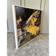 Load image into Gallery viewer, Turkish whirling dervish dancer performing in Turkey original artwork oil on canvas painting by Stella Tooth artist side
